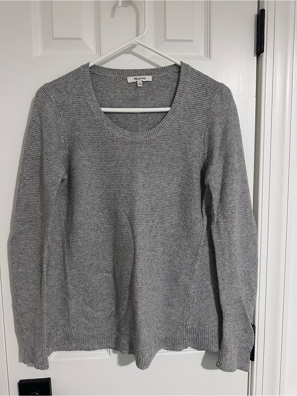 Madewell Heather Gray Scoopneck Knit Sweater